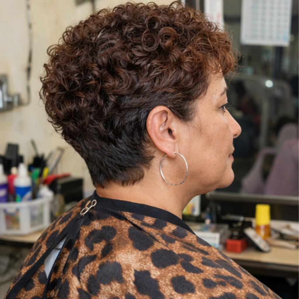 Corte corto rizado